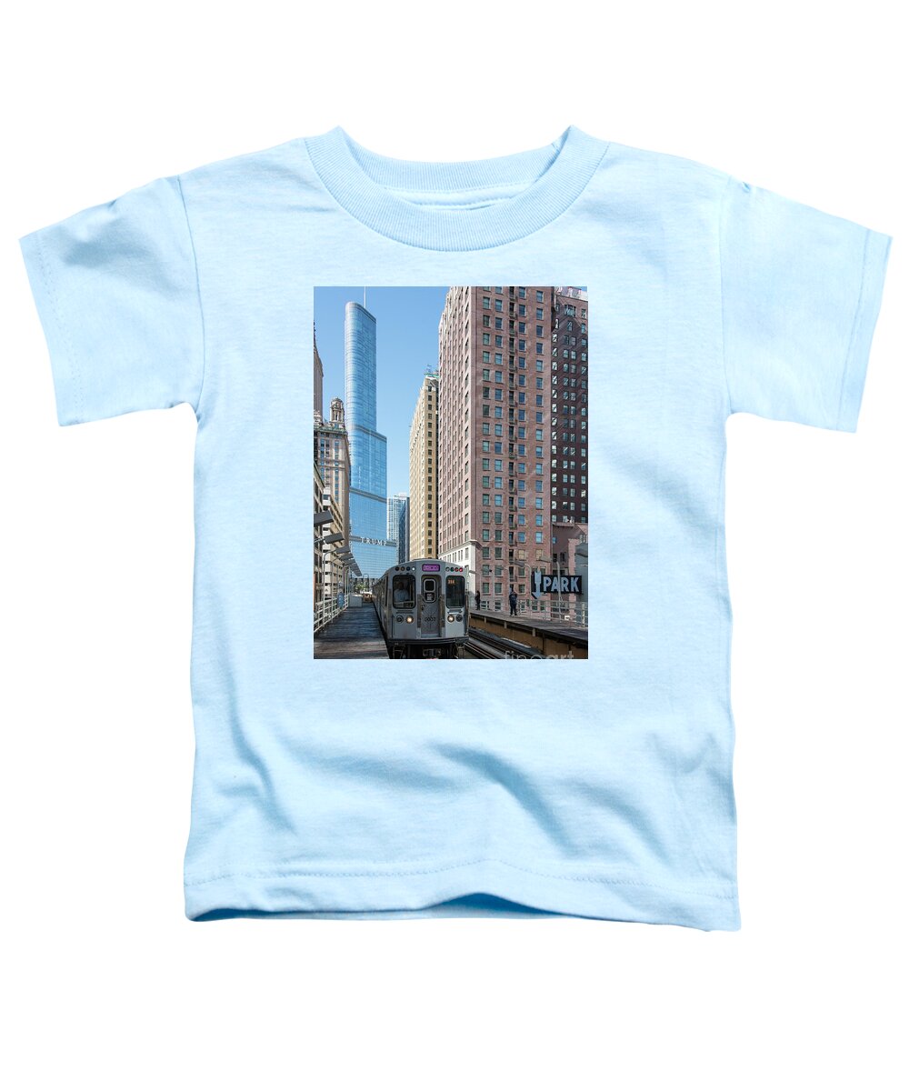 Chicago Toddler T-Shirt featuring the photograph The Wabash L Train at Eye Level by David Levin