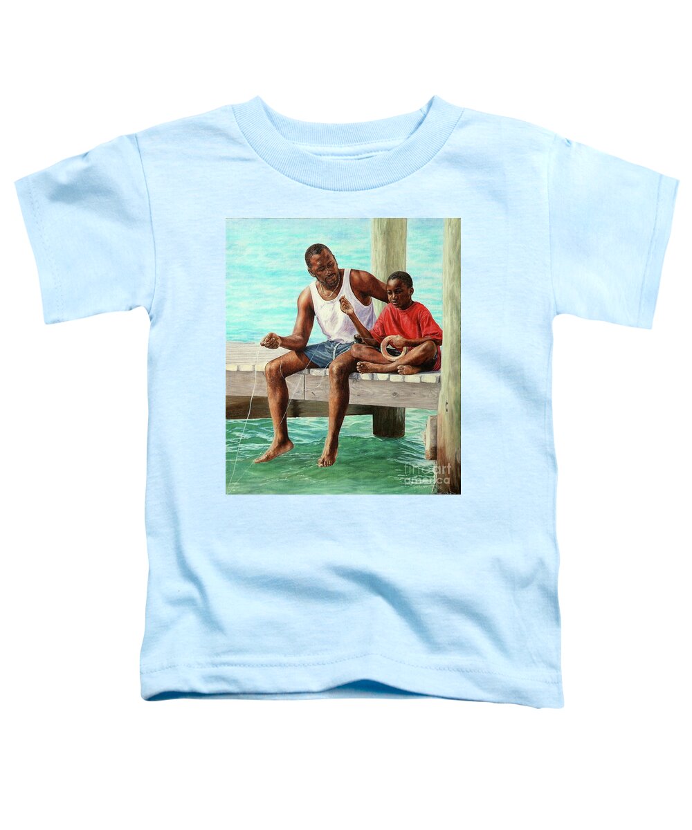 Roshanne Toddler T-Shirt featuring the painting Together Time by Roshanne Minnis-Eyma