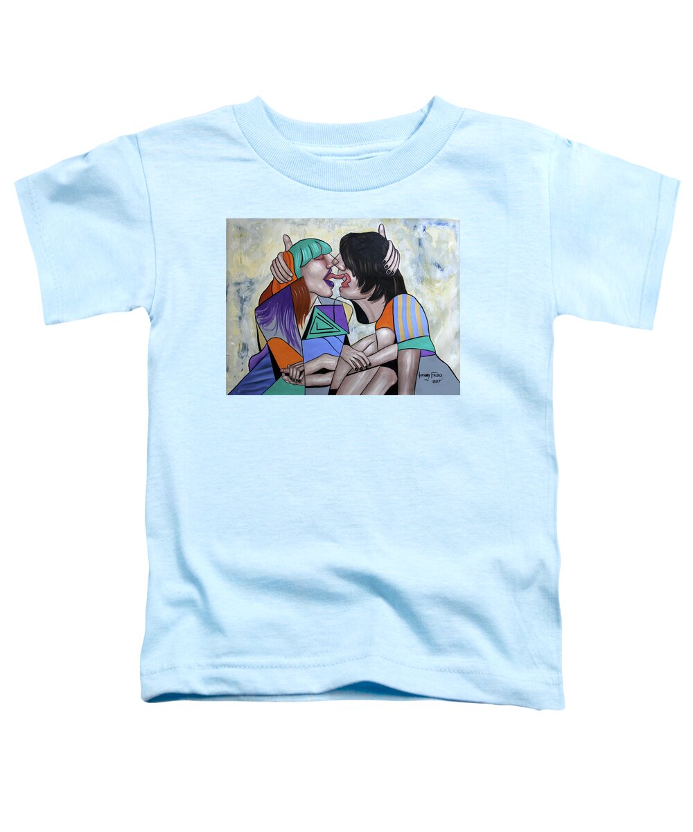Abstract Toddler T-Shirt featuring the painting Tongue Aerobics by Anthony Falbo