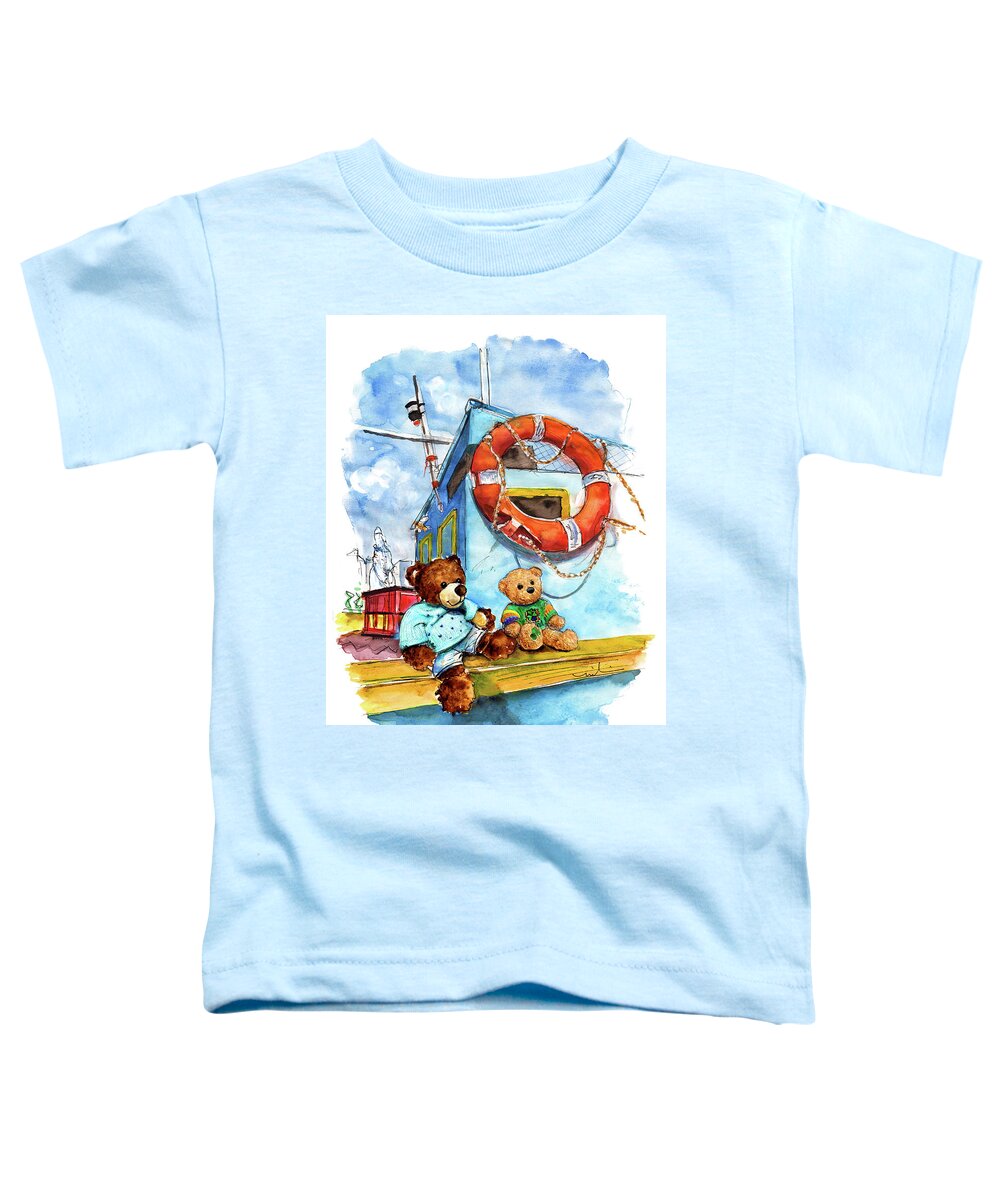 Travel Toddler T-Shirt featuring the painting Truffle McFurry And Galway In Marsaxlokk by Miki De Goodaboom