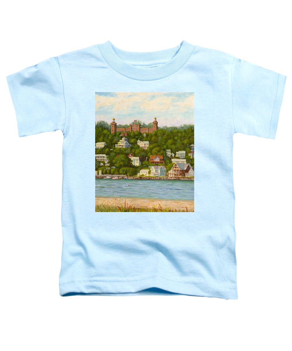 Twin Lights Toddler T-Shirt featuring the painting Twin Lights by Joe Bergholm