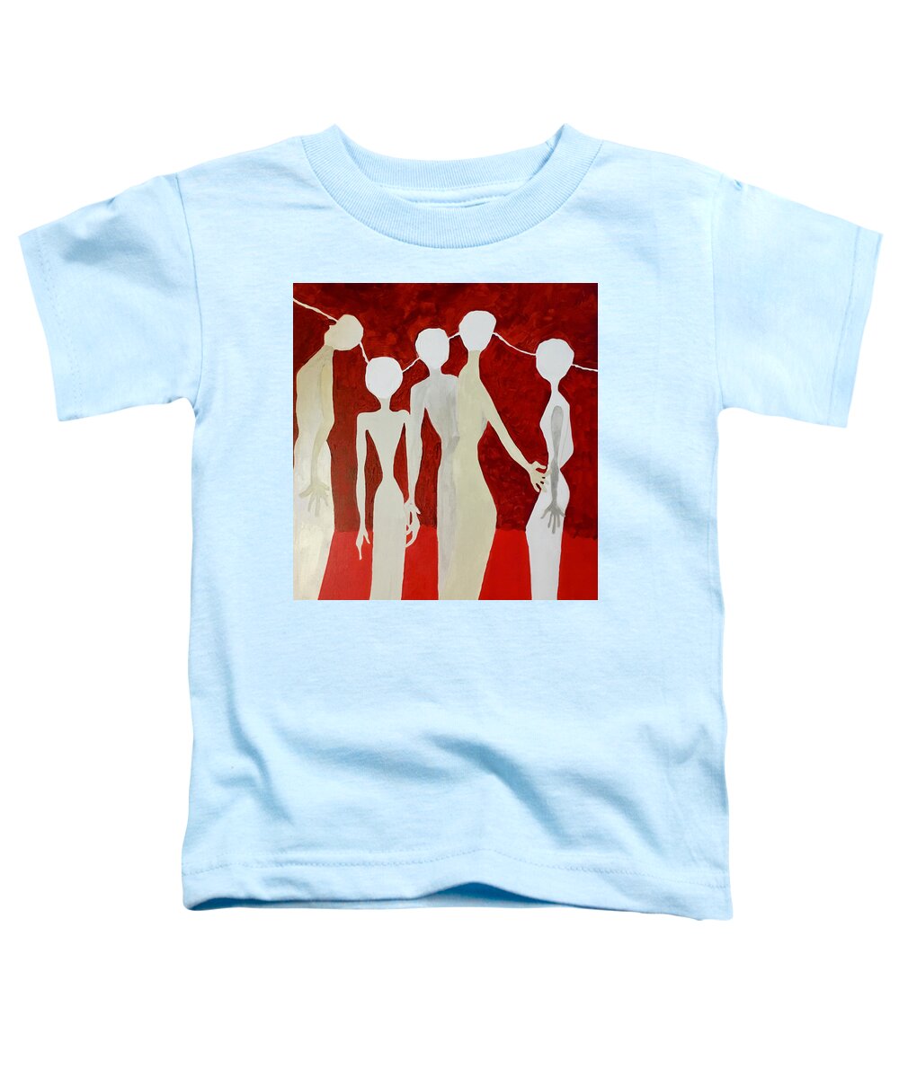 Red Toddler T-Shirt featuring the painting Universal Mind by Carole Johnson