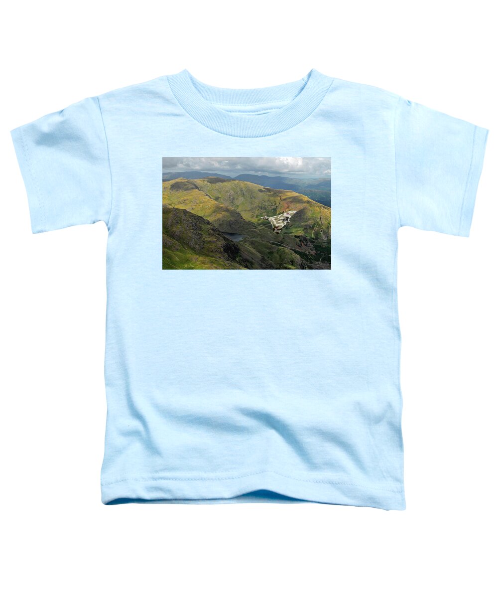 Avro Vulcan Toddler T-Shirt featuring the photograph Vulcan low level in the Lakes by Gary Eason