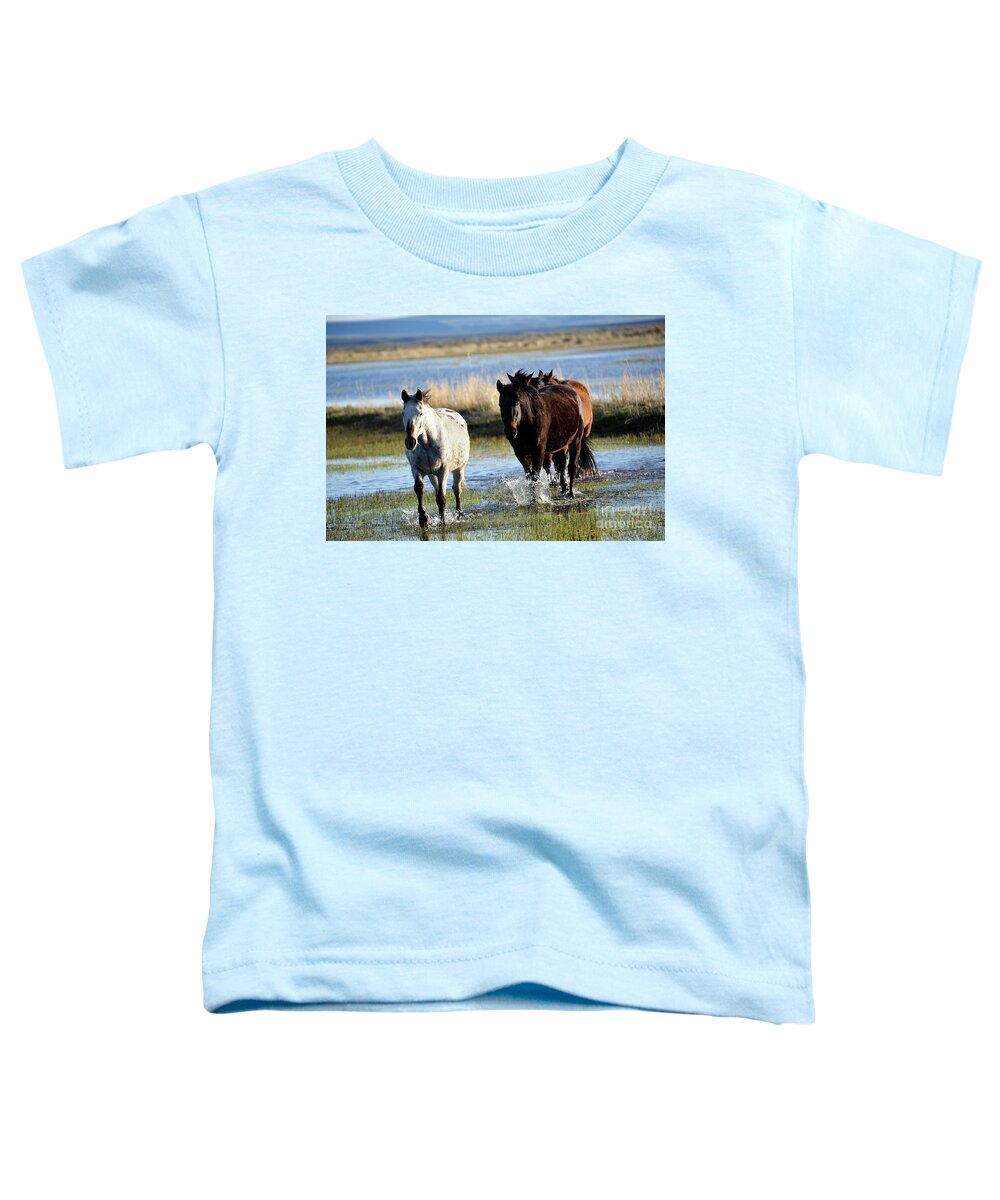 Denise Bruchman Toddler T-Shirt featuring the photograph Wading thru the Malheur by Denise Bruchman