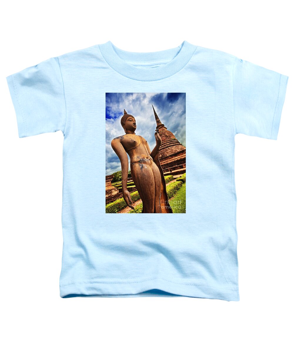 Sukhothai Toddler T-Shirt featuring the photograph Wat Sra Sri in Sukhothai Thailand Southeast Asia by Sam Antonio