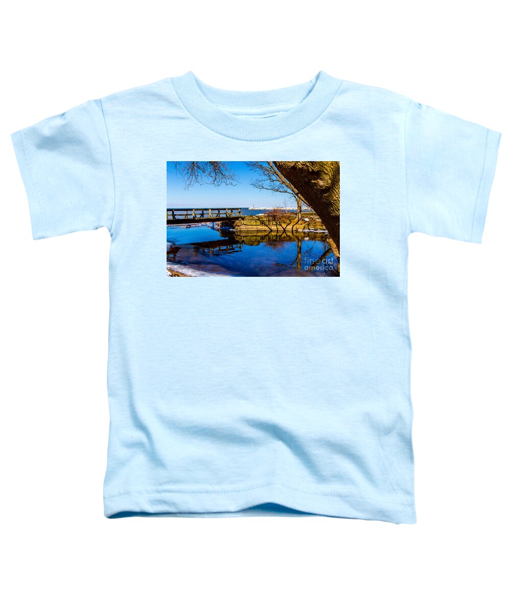 Water Toddler T-Shirt featuring the photograph Webster Outlet Walkway by William Norton