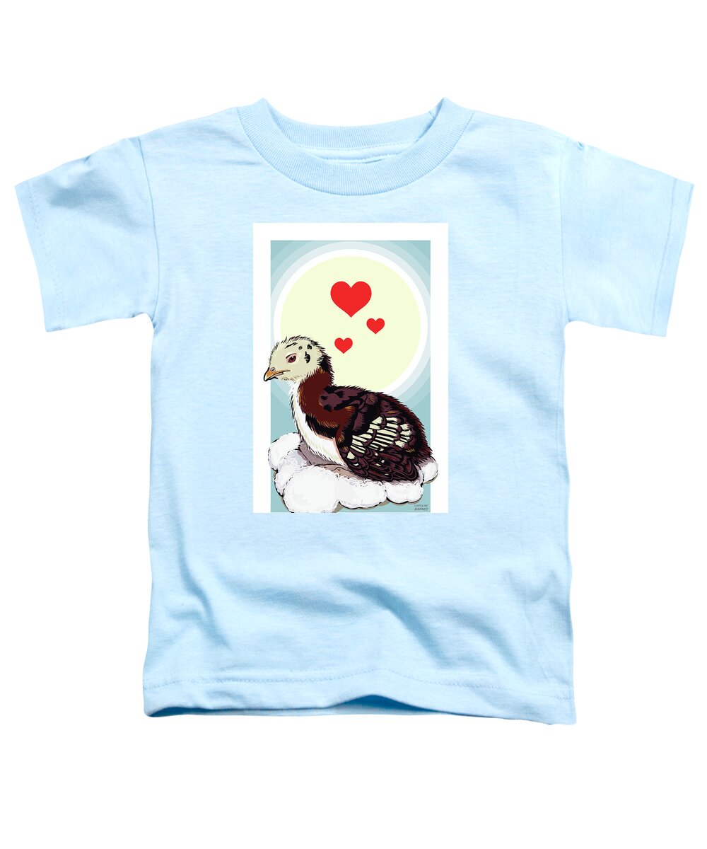 Brookline Turkeys Toddler T-Shirt featuring the digital art Wee One by Caroline Barnes