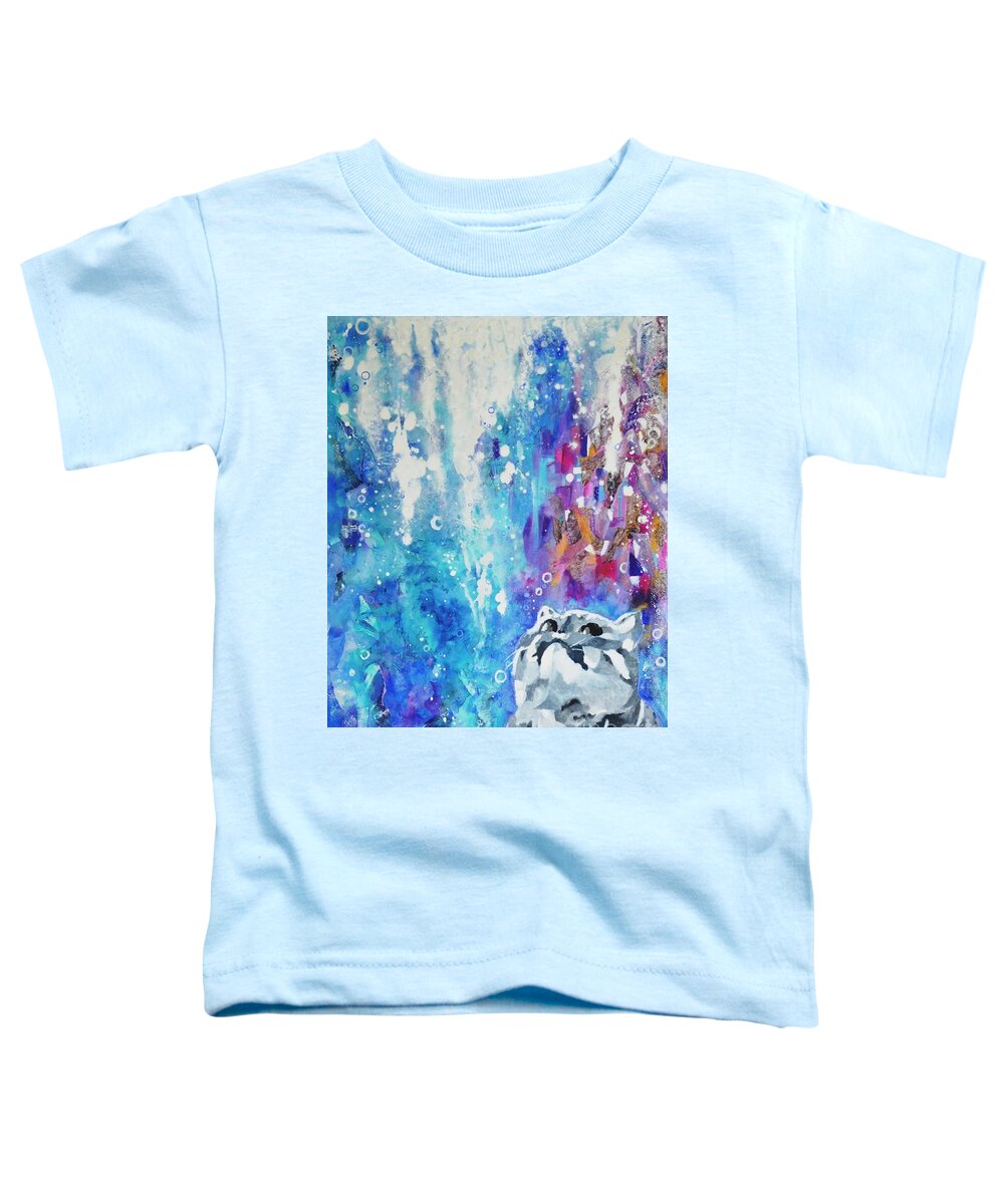 Cat Toddler T-Shirt featuring the painting What's up? by Betty M M Wong