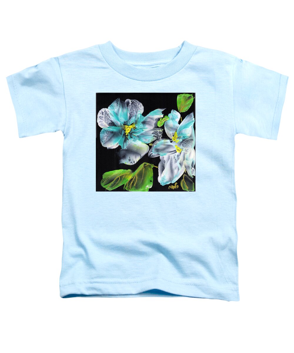 Floral Abstract Toddler T-Shirt featuring the painting White Lace by Charlene Fuhrman-Schulz