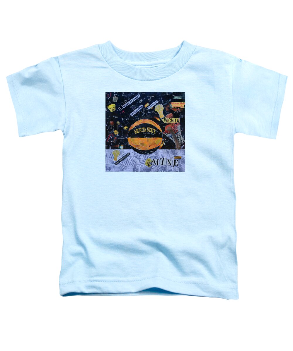 Shockers Toddler T-Shirt featuring the painting Wichita State University Shockers Collage by Colleen Taylor