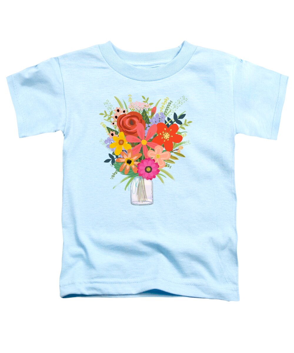 Wildflowers Toddler T-Shirt featuring the painting Wildflower Bouquet by Little Bunny Sunshine
