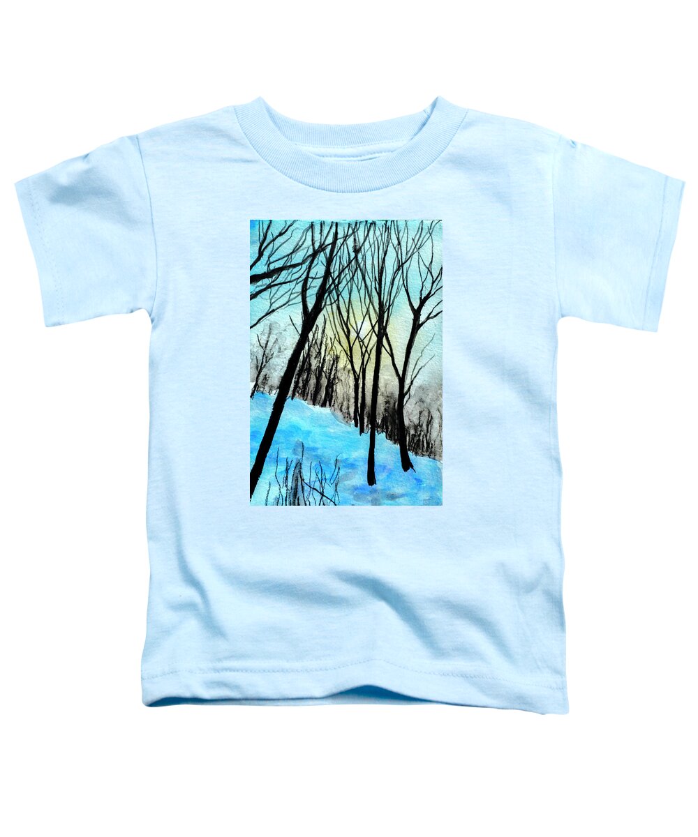  Toddler T-Shirt featuring the painting Winter Sunlight by Lynn Hansen