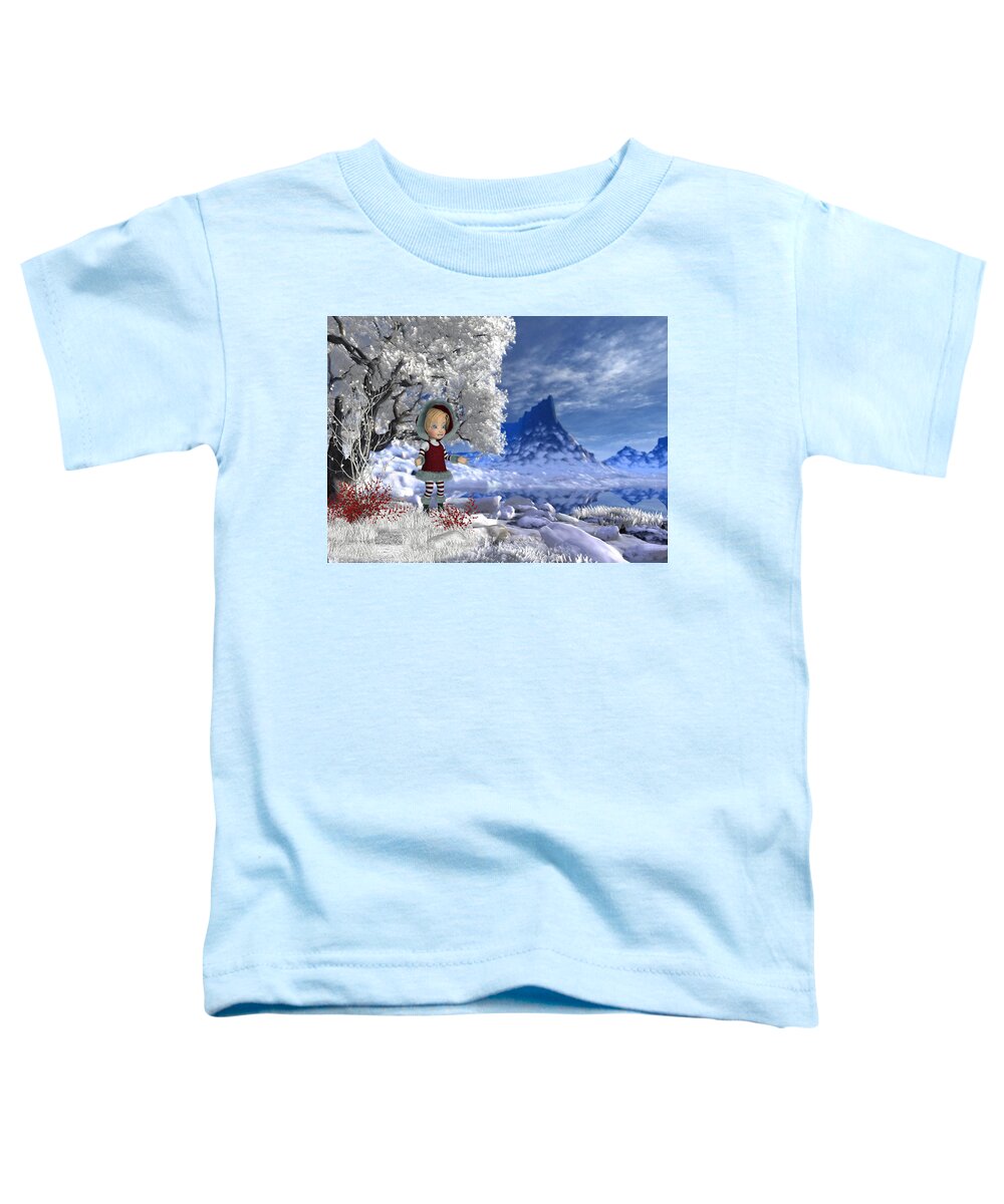 Winter Surprise Toddler T-Shirt featuring the digital art Winter Surprise by John Junek
