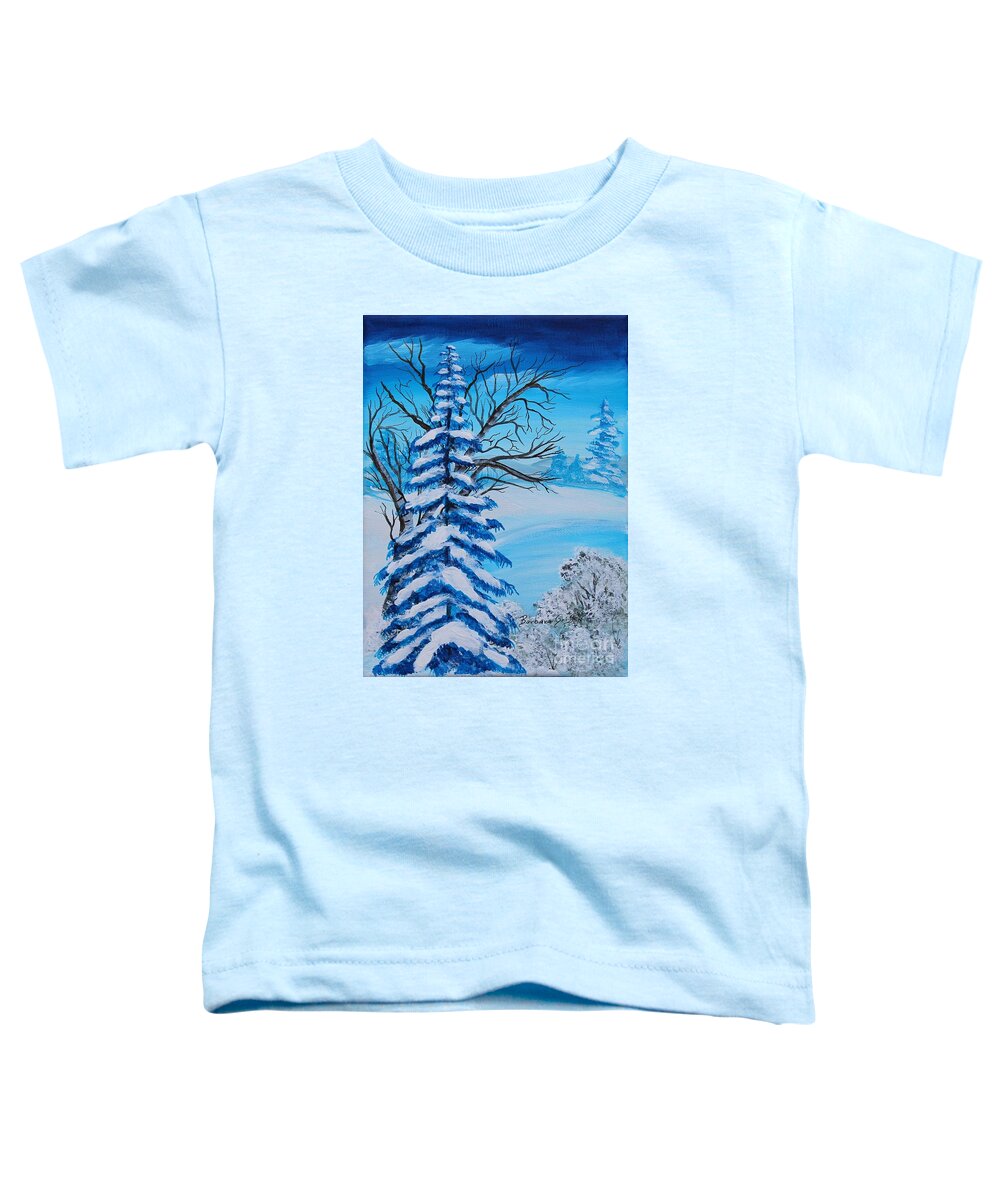 Barbara Griffin Toddler T-Shirt featuring the painting Winters Palette by Barbara A Griffin