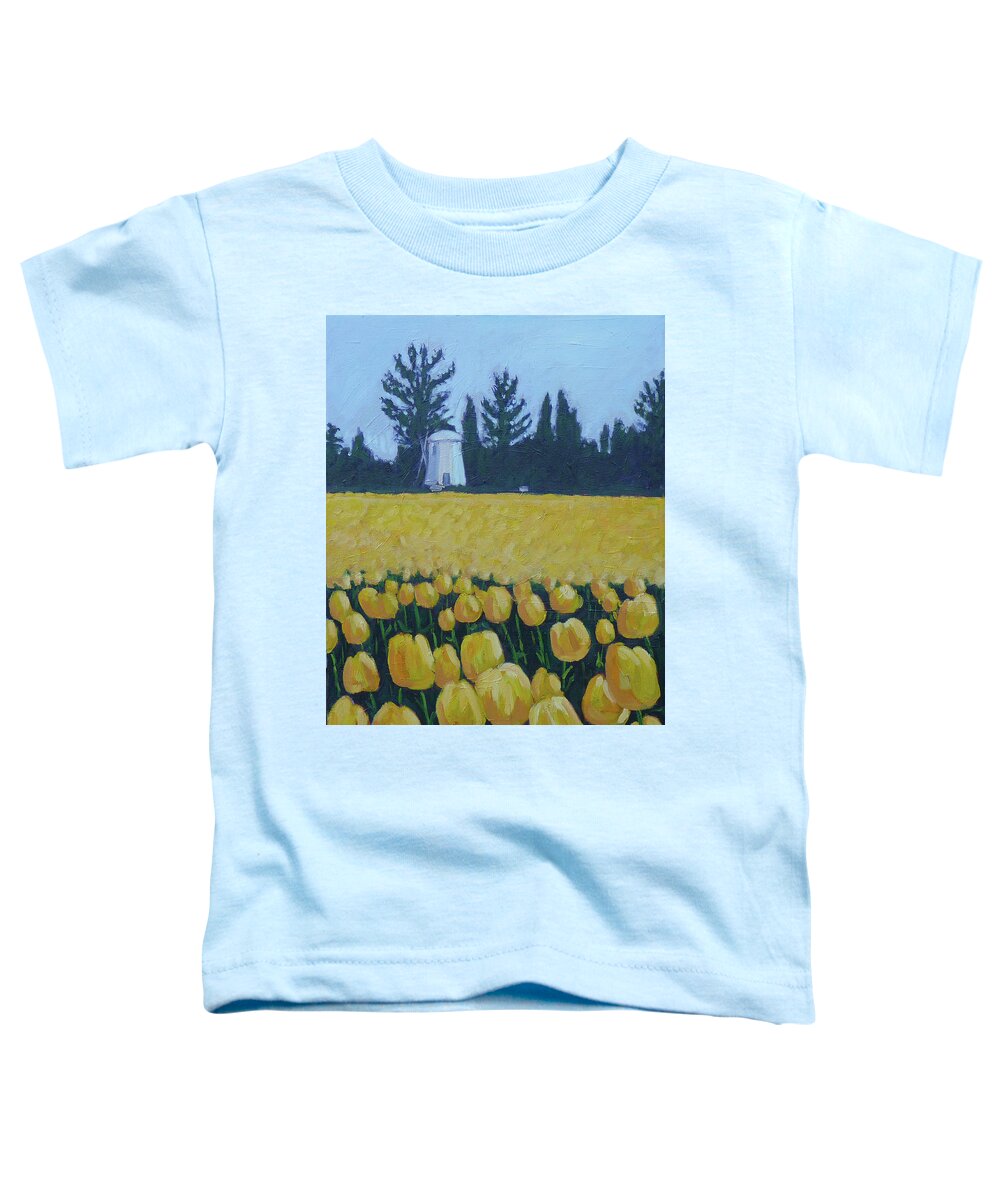 Tulips Toddler T-Shirt featuring the painting Yellow Tulips by Stan Chraminski