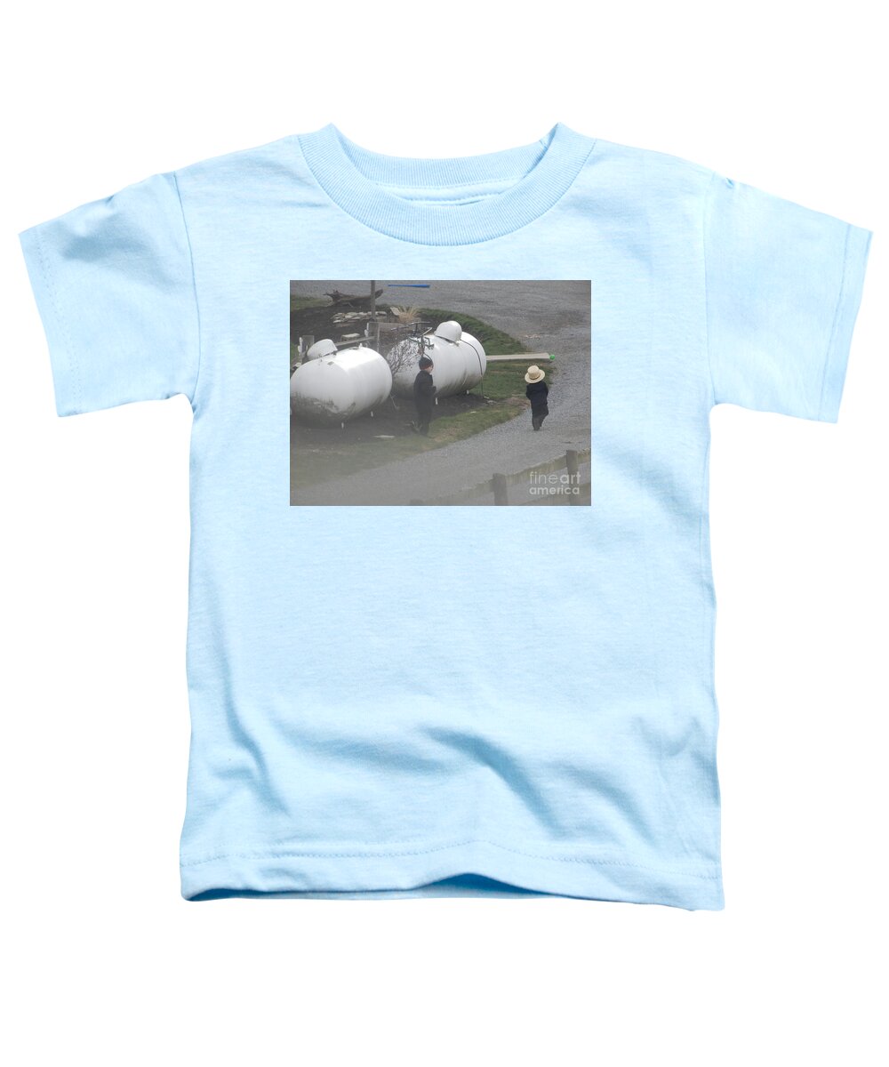 Amish Toddler T-Shirt featuring the photograph Young Business Men by Christine Clark