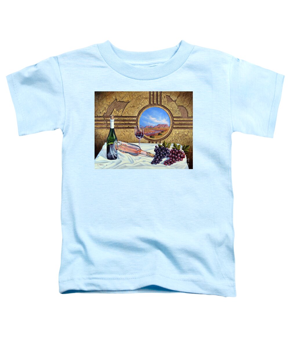 Wine Toddler T-Shirt featuring the painting Zia Wine by Ricardo Chavez-Mendez