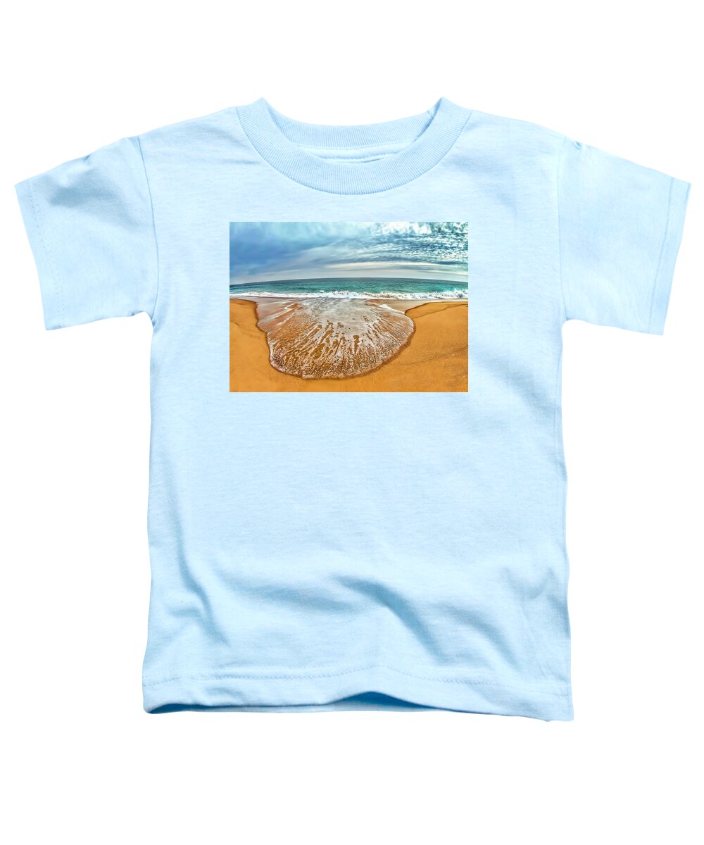 Beach Toddler T-Shirt featuring the photograph Scallop Shell Wave by Cordia Murphy