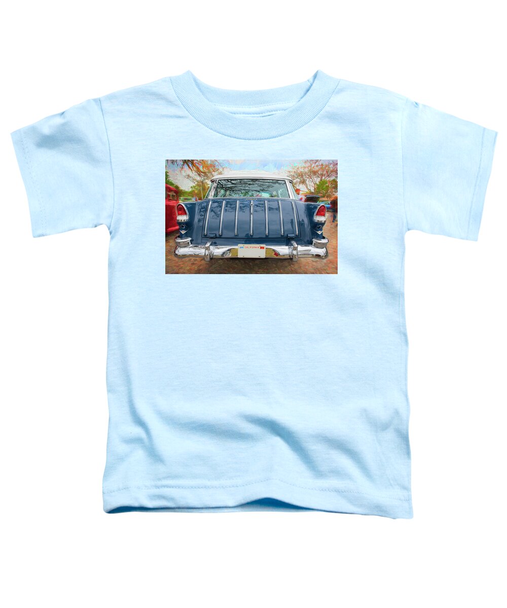 1955 Chevy Nomad Toddler T-Shirt featuring the photograph 1955 chevrolet Bel Air Nomad Station Wagon 219 by Rich Franco