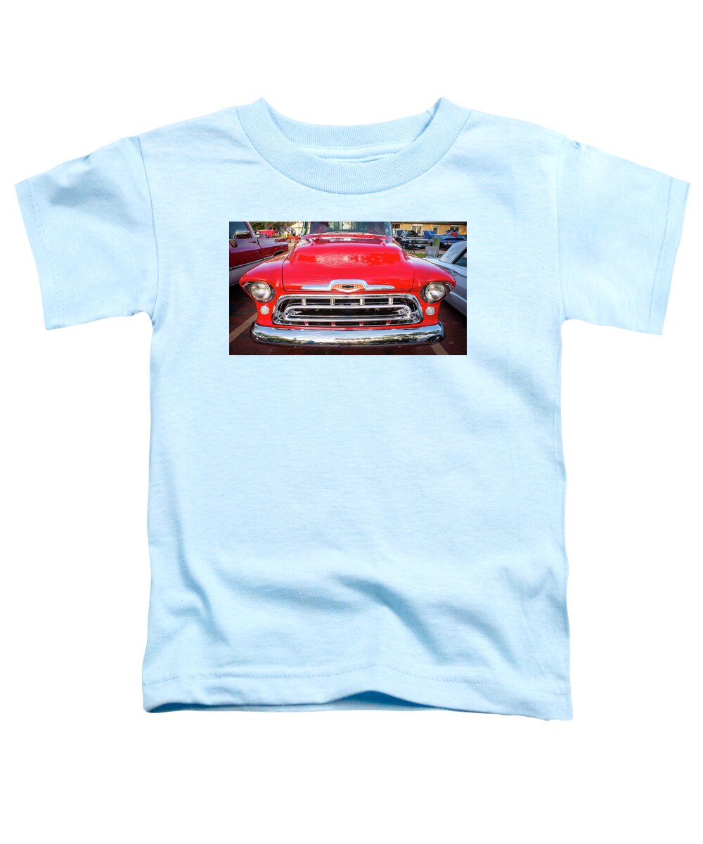 1957 Chevrolet Toddler T-Shirt featuring the photograph 1957 Chevy Pick Up Truck 3100 Series 114 by Rich Franco