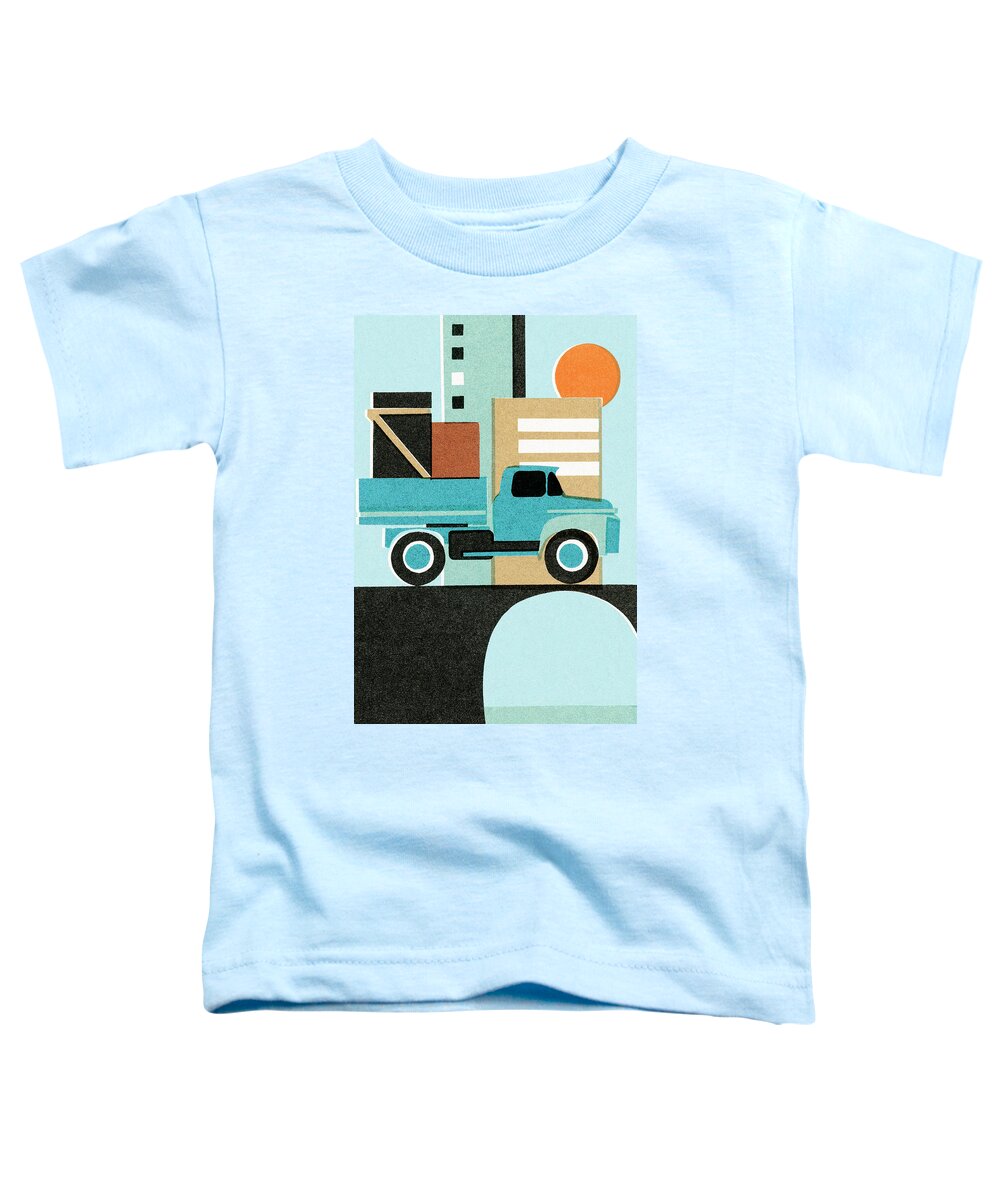 Automotive Toddler T-Shirt featuring the drawing Hauling truck #2 by CSA Images