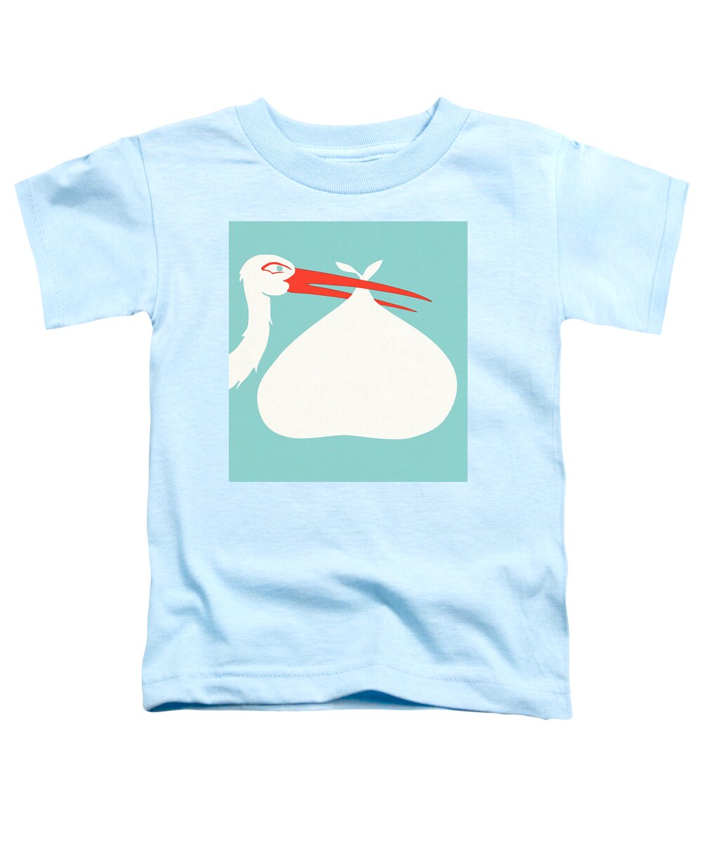 Animal Toddler T-Shirt featuring the drawing Stork delivery #2 by CSA Images