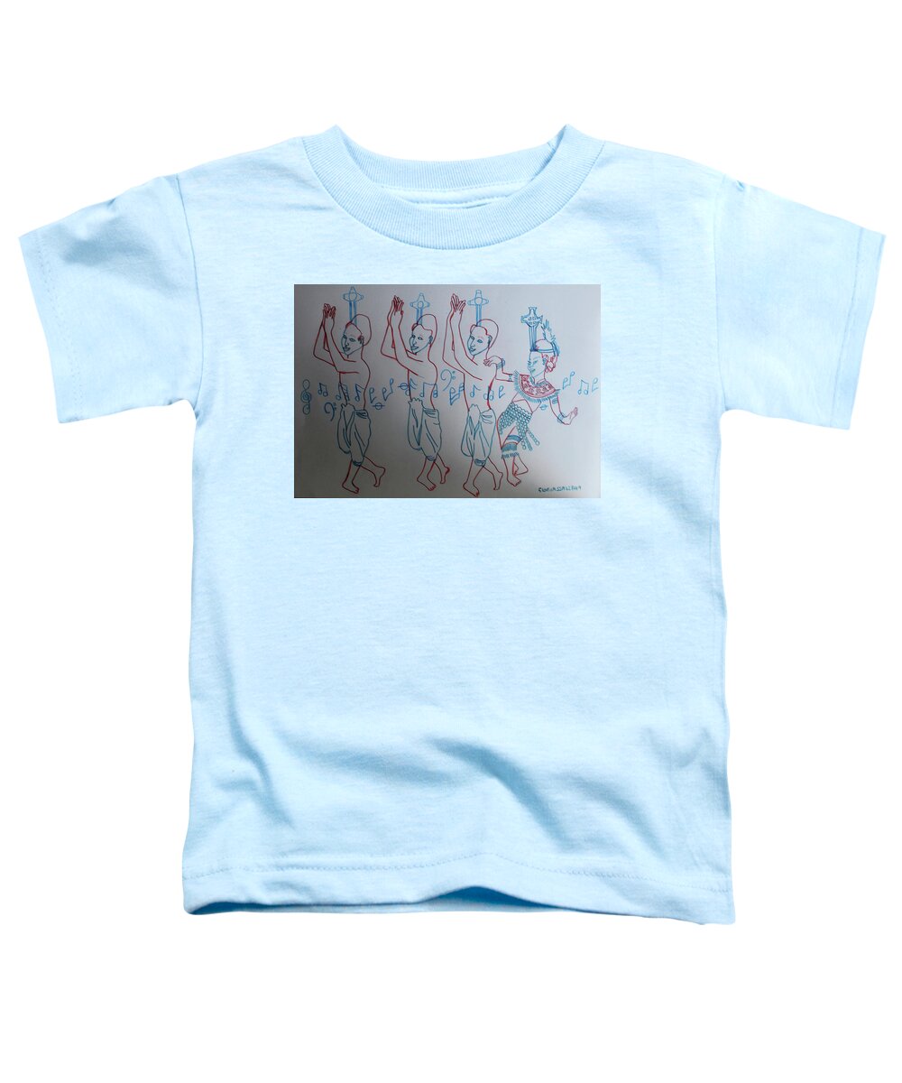 Jesus Christ Toddler T-Shirt featuring the painting The Holy Trinity And Mary Mother of God Lord of The Dance As Sung By Many A Choir Asia #2 by Gloria Ssali
