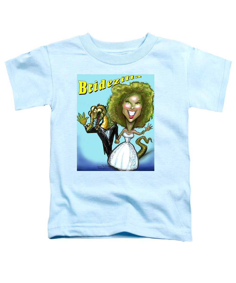 Bridezilla Toddler T-Shirt featuring the digital art Bridezilla by Kevin Middleton