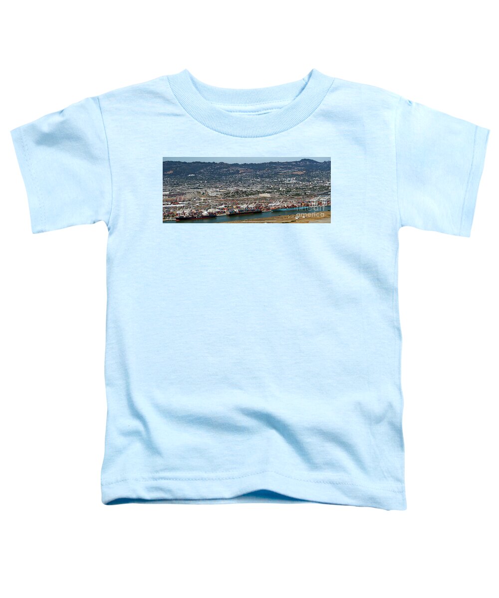 Port Of Oakland Toddler T-Shirt featuring the photograph Port of Oakland Aerial Photo #4 by David Oppenheimer