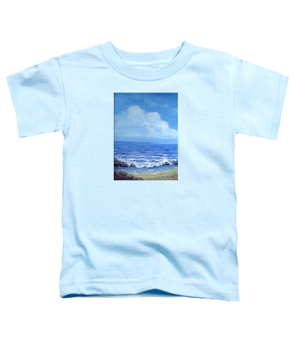 Blue Toddler T-Shirt featuring the painting A Distant Shore by Richard De Wolfe