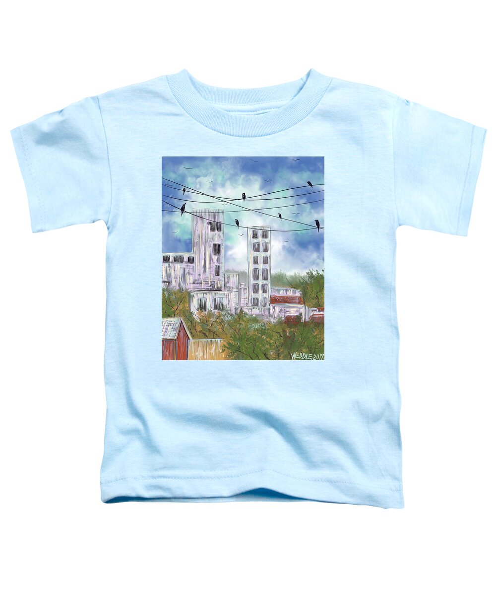 Digital Art Toddler T-Shirt featuring the digital art Abandoned Factory by Angela Weddle