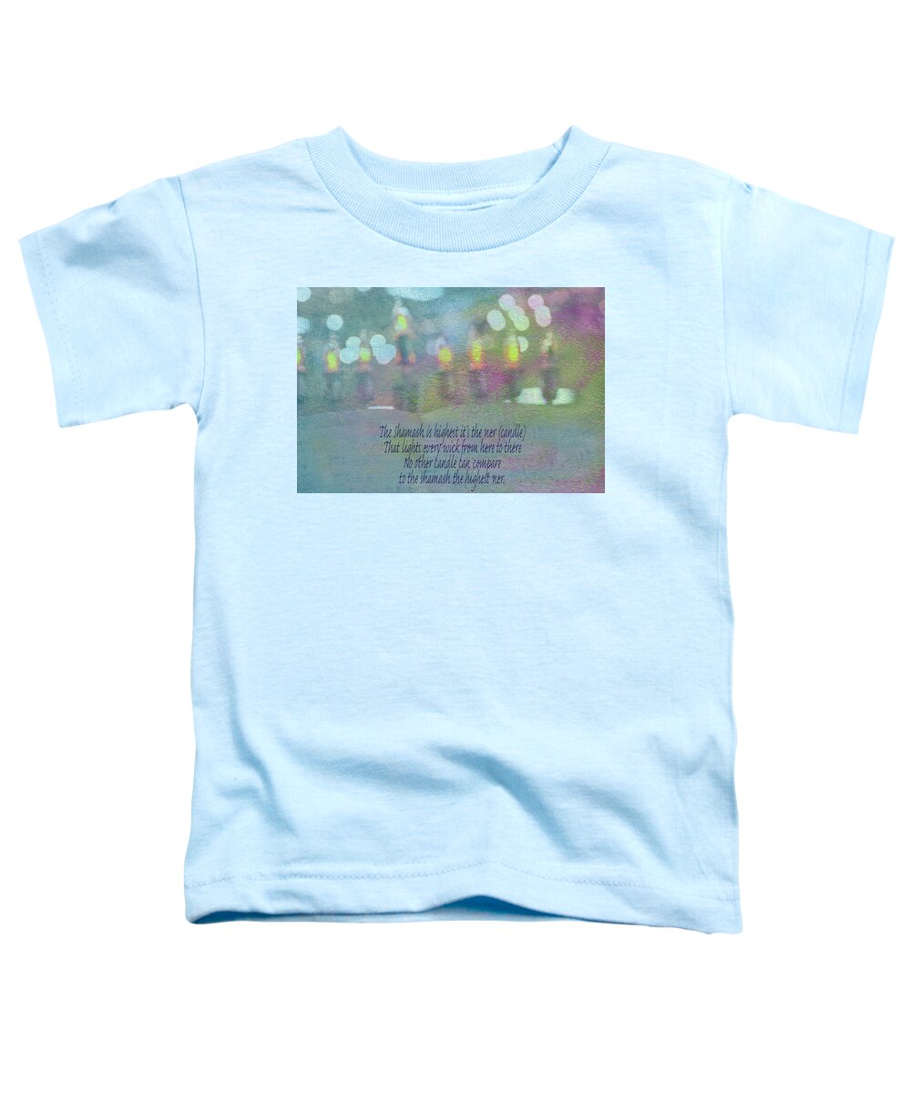 Menorah Toddler T-Shirt featuring the photograph AdvenDecember 12 2017 by Jolynn Reed