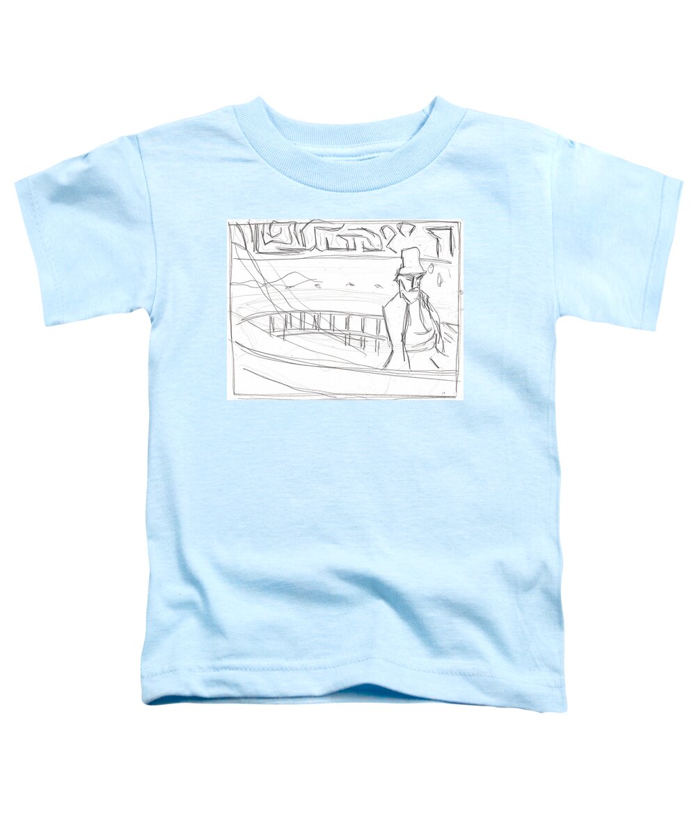 Drawing Toddler T-Shirt featuring the drawing After Billy Childish Pencil Drawing b2-6 by Edgeworth Johnstone