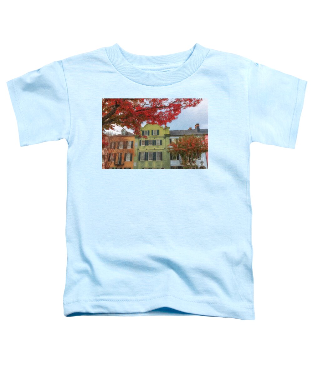 Autumn Toddler T-Shirt featuring the painting Autumn Colors - Rainbow Row by Dale Powell