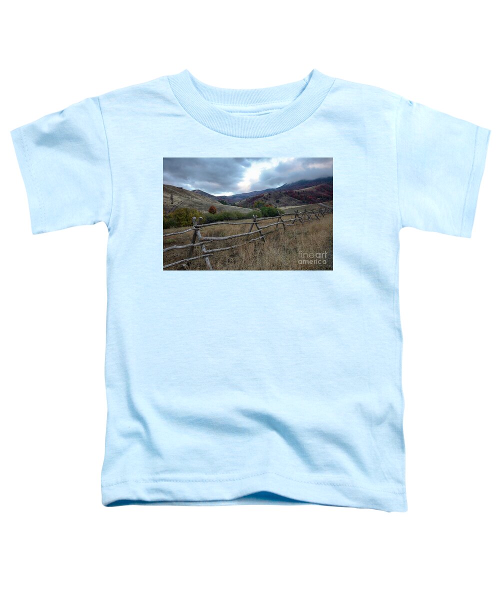 Bannock Mountains Toddler T-Shirt featuring the photograph Bannock Homestead by Idaho Scenic Images Linda Lantzy