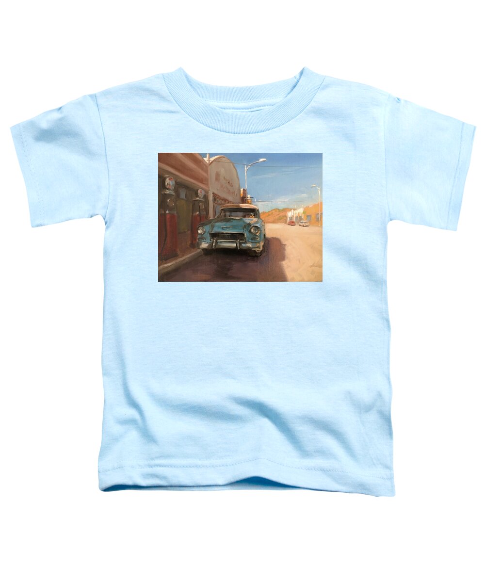 Lowell Toddler T-Shirt featuring the painting Beautiful Downtown Lowell, Arizona by Elizabeth Jose