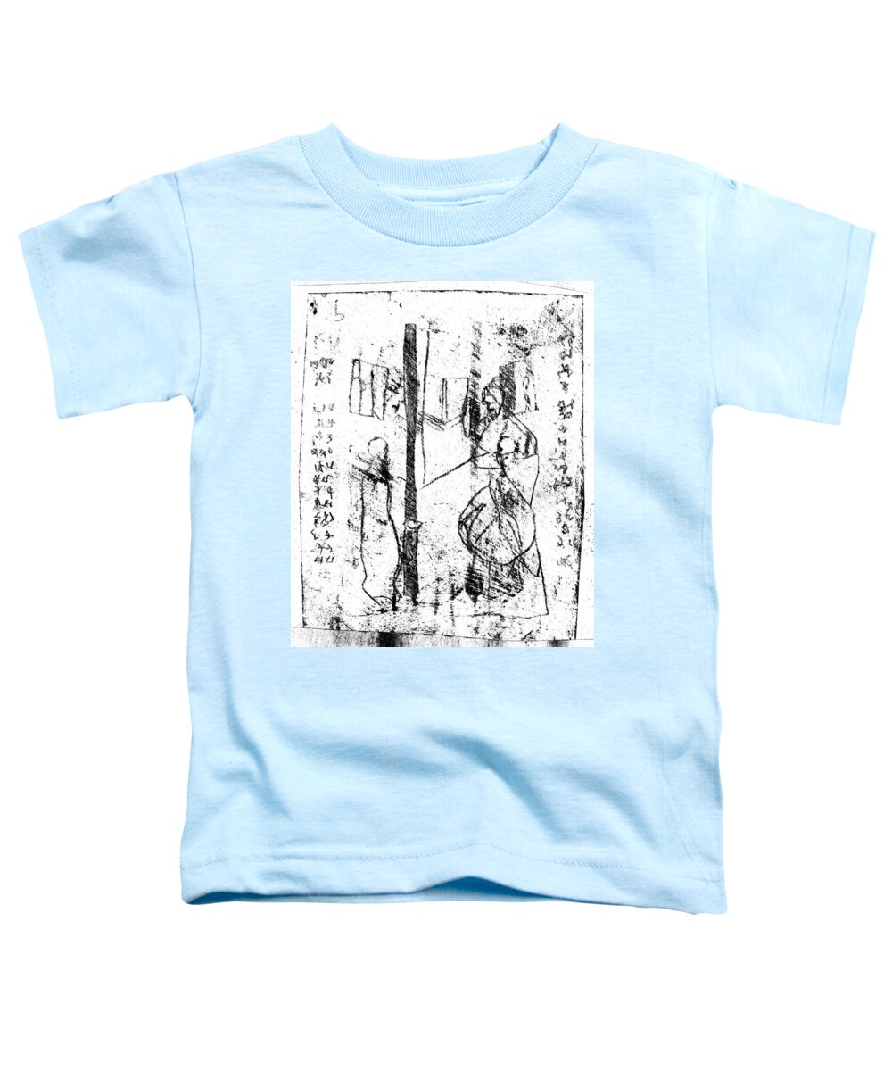 Bandw Toddler T-Shirt featuring the drawing Black Ivory Actual 1b38z by Edgeworth Johnstone