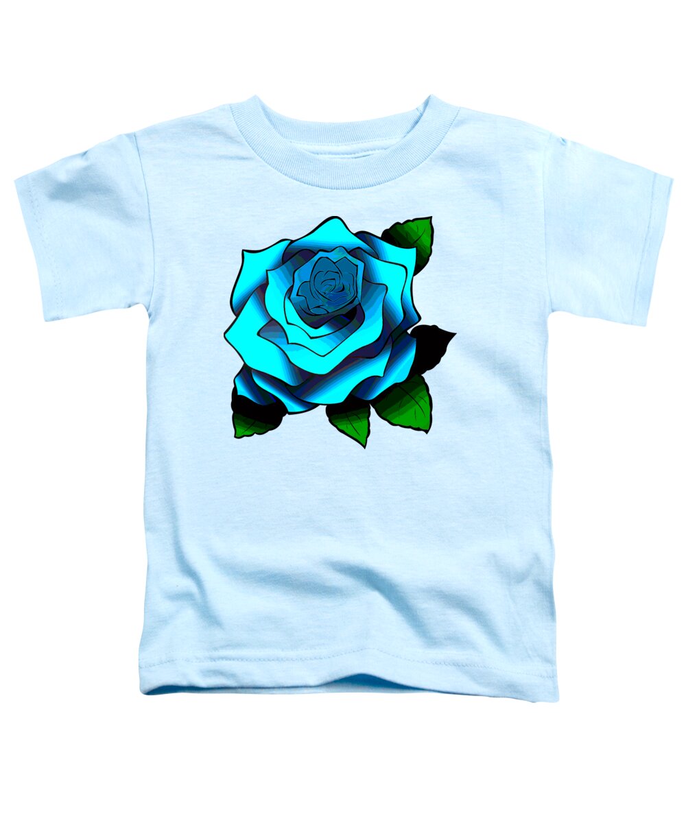 Rose Toddler T-Shirt featuring the digital art Blue Rose by Mimulux Patricia No