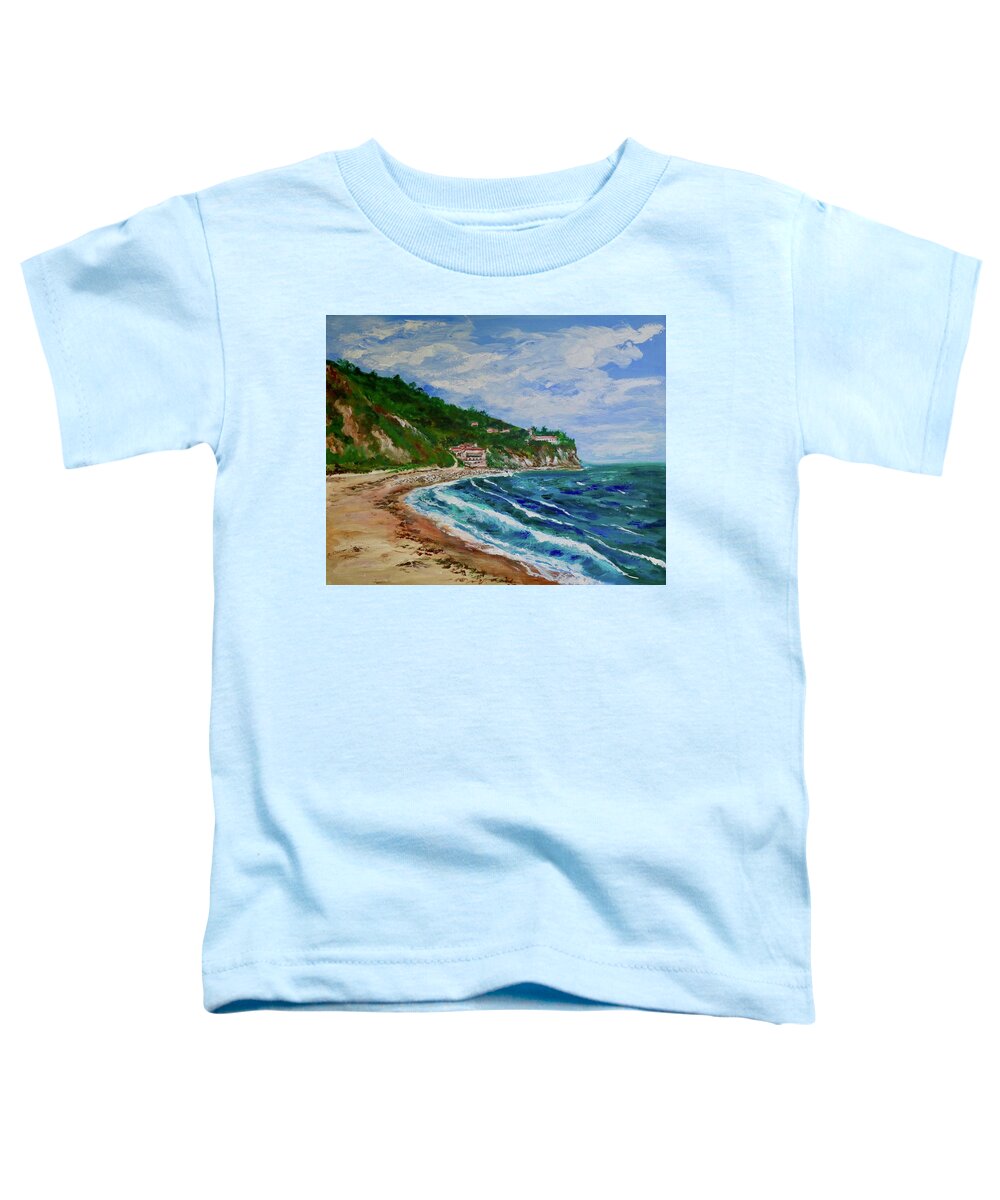 Burnout Beach Toddler T-Shirt featuring the painting Burnout Beach, Redondo Beach California by Tom Roderick
