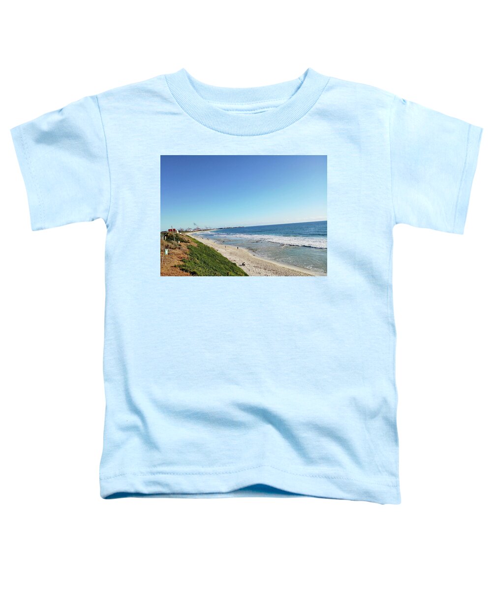 Seaside Toddler T-Shirt featuring the digital art Coastline Toward the Town Freemantle by Asok Mukhopadhyay