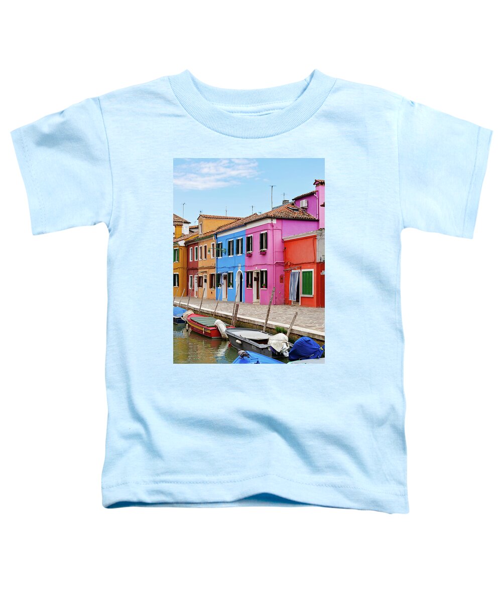 Burano Italy Toddler T-Shirt featuring the photograph Colors of Burano Italy #5 by Melanie Alexandra Price