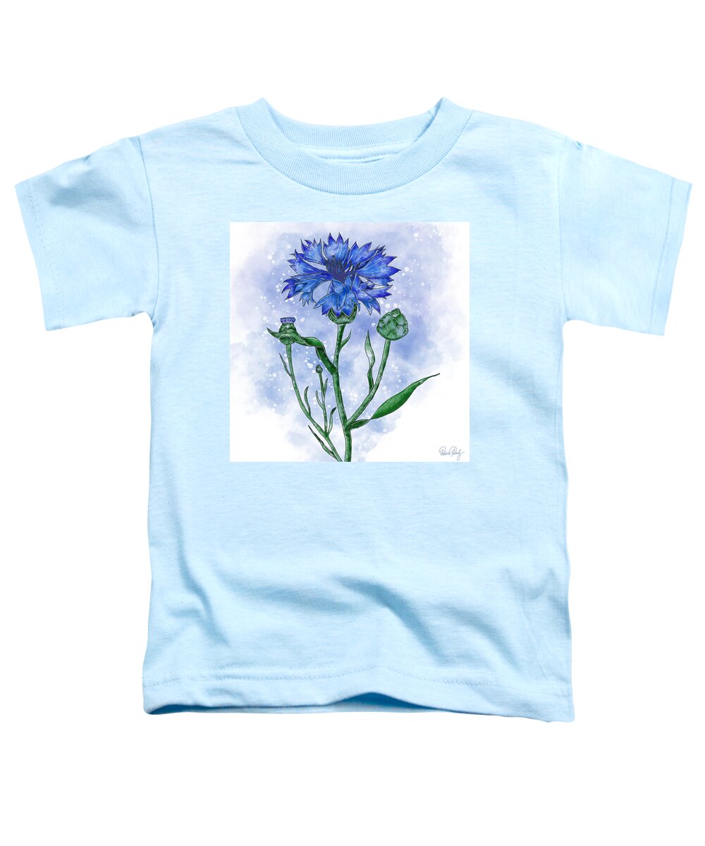 Cornflower Toddler T-Shirt featuring the painting Cornflower blue by Patricia Piotrak