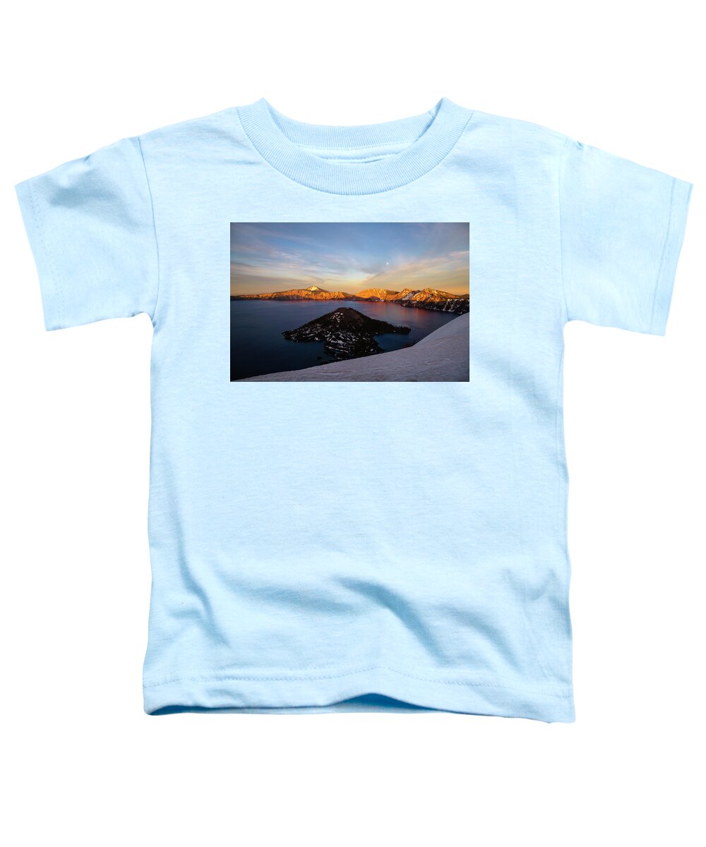 Crater Lake Toddler T-Shirt featuring the photograph Crater Lake at Sunset by Aashish Vaidya