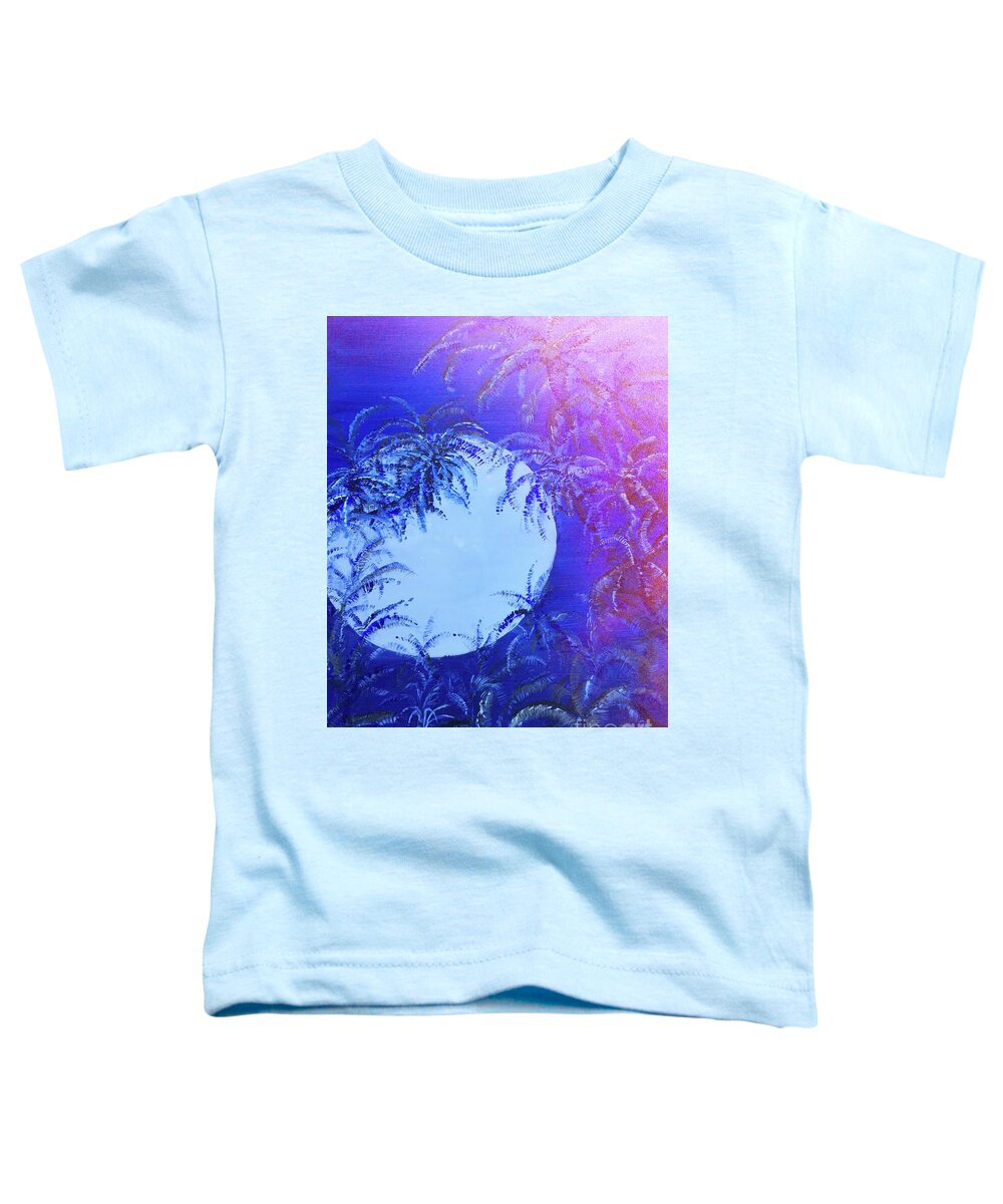 Moon Toddler T-Shirt featuring the painting Dream by the Tropical Moon by Michael Silbaugh