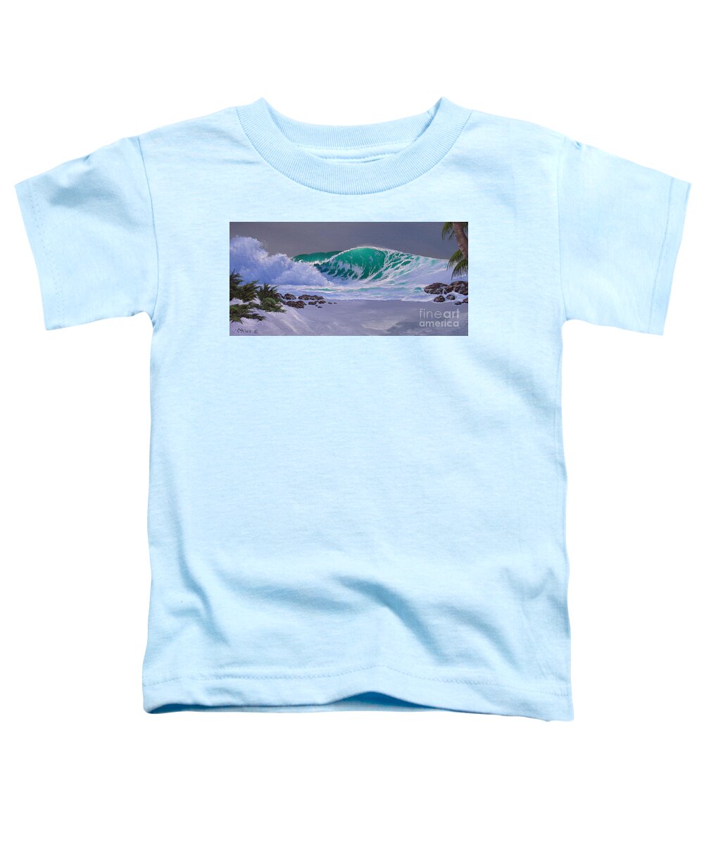 Tropical Scenes Toddler T-Shirt featuring the painting Emerald Night by Michael Allen