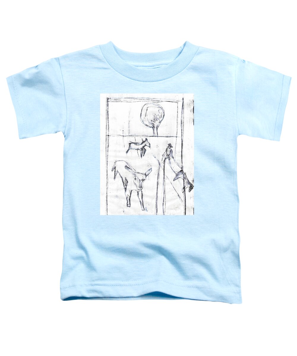 Farm Toddler T-Shirt featuring the drawing Farm dog by Edgeworth Johnstone