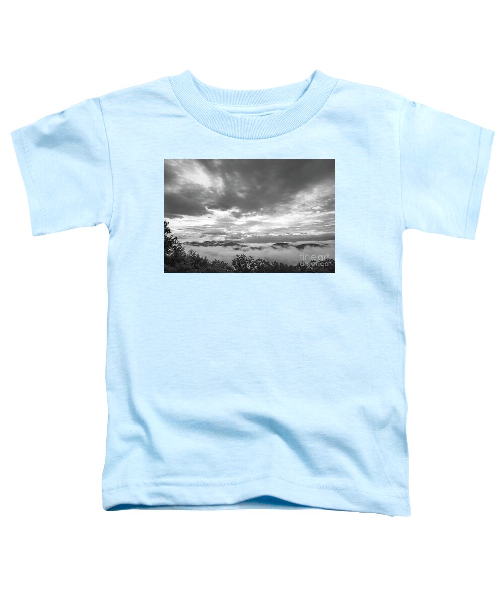 Smoky Mountains Toddler T-Shirt featuring the photograph Foggy Mountain Morning by Mike Eingle