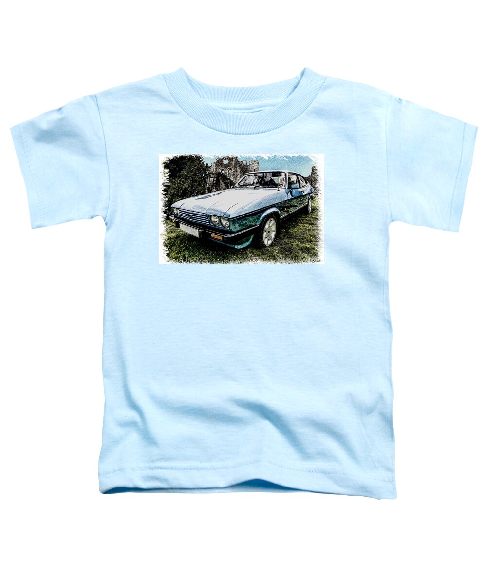 British Toddler T-Shirt featuring the photograph Ford Capri 3.8i Pencil v2 by Peter Leech
