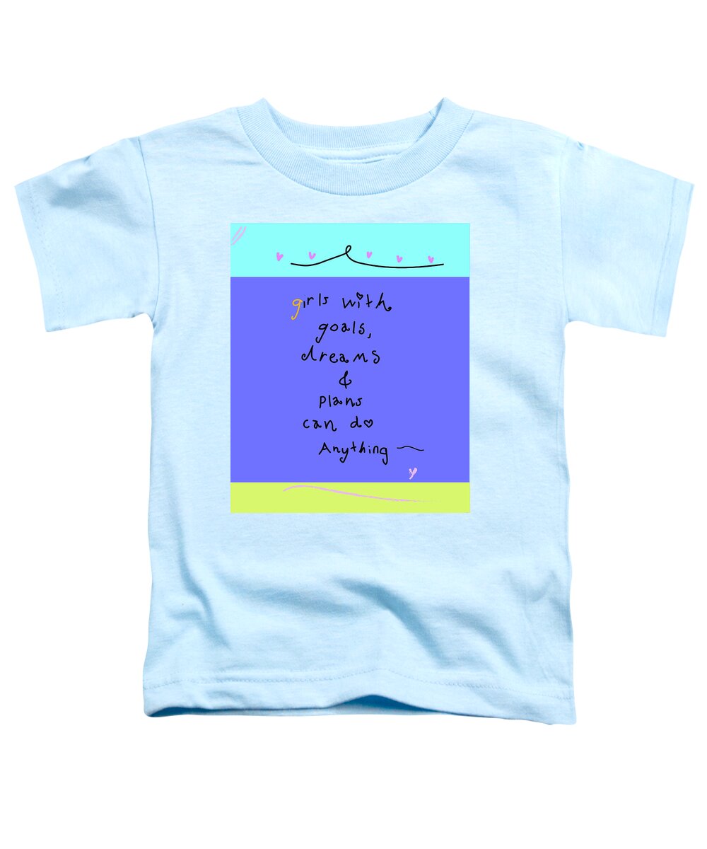 Girls Toddler T-Shirt featuring the digital art Girls With Goals by Ashley Rice