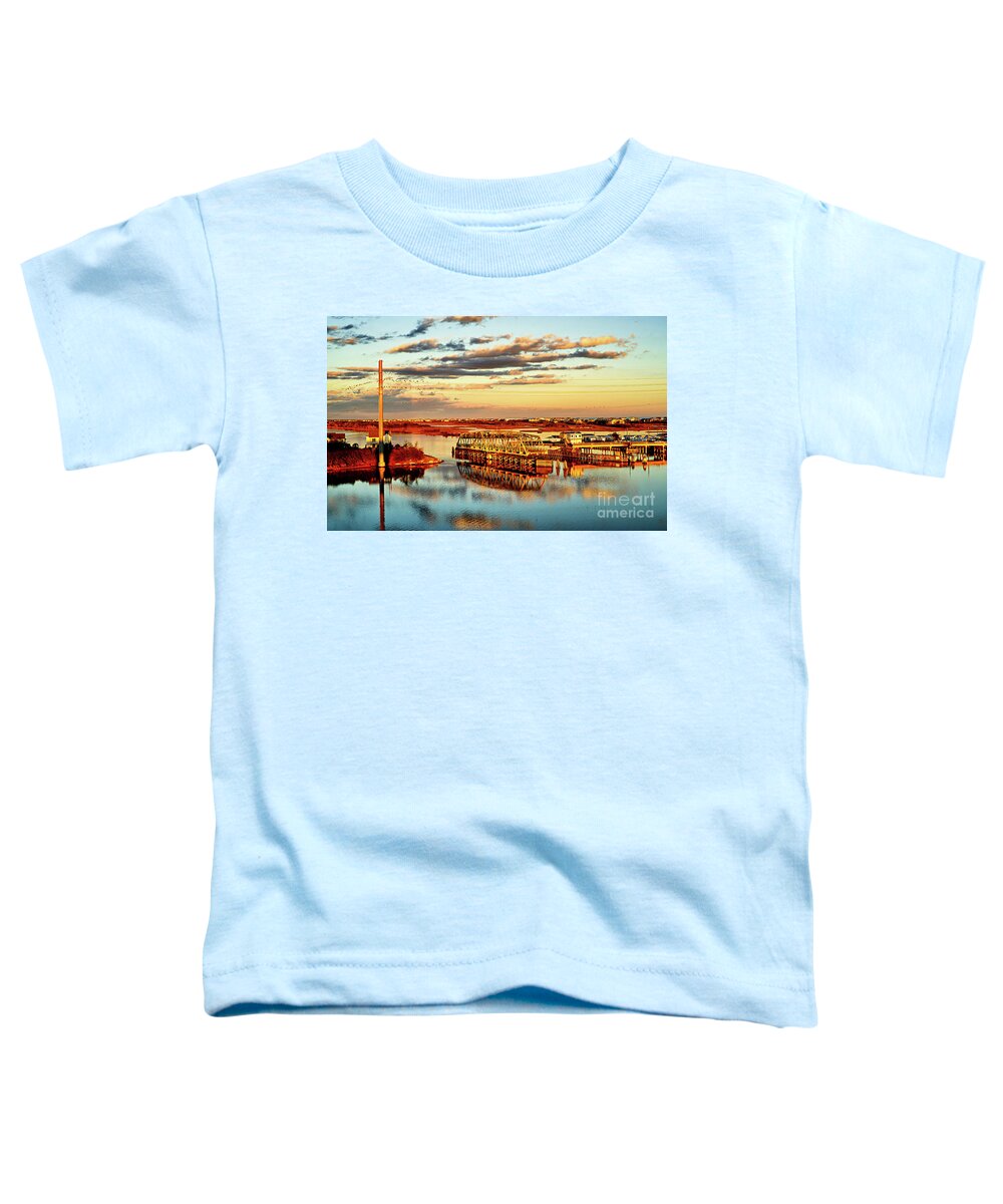 Sunset Toddler T-Shirt featuring the photograph Golden hour bridge by DJA Images